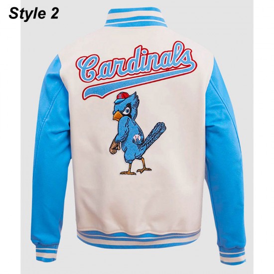 St. Louis Cardinals Retro Classic Rib Blue Wool Varsity Jacket St. Louis Cardinals Retro Classic Rib Blue Wool Varsity Jacket